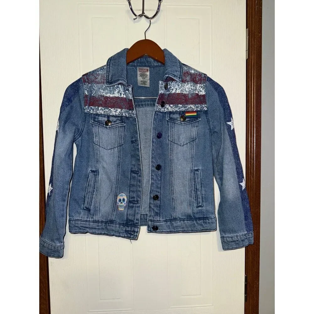 Marvel America Chavez Denim Jean Jacket Size‎ Large
